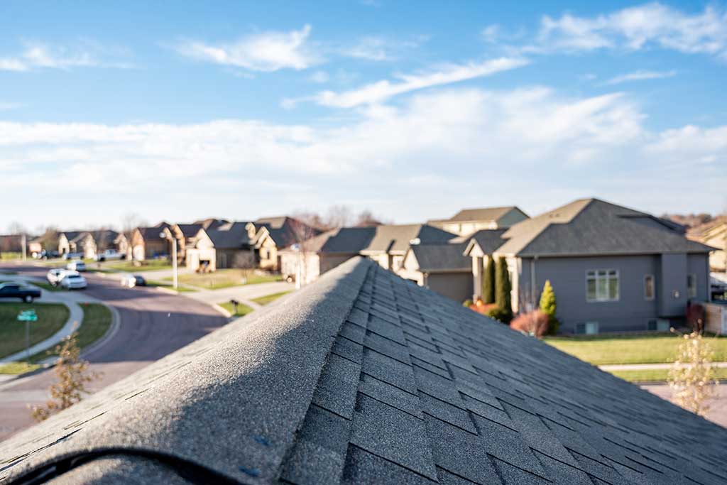 residential roofing on a completed job